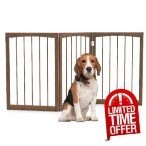GYMAX Wooden Pet Gate