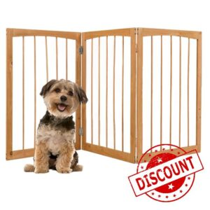 GYMAX Wooden Pet Gate