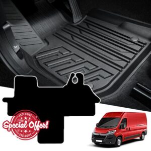 MatTrax- Car Mats for Citroen Relay Van 2019+ Walkthrough - Tailored Rubber Car Mats Set with Accessories – Anti-Slip Car Floor Mats