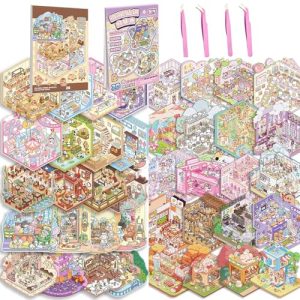 Stress Relief Sticker Scenes with Tweezers Creative Fun & Reusable DIY Sticker Therapy Kit for age 3+