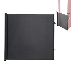 Lisutupode Pet Gate For Stairs Mesh 110/130cm Fabric Retractable Baby Gates Sliding Mesh Pet Gate No Drilling With 2 Positioners 2 Hooks For Porches