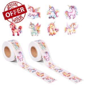 2 Rolls Unicorn Rainbow Sticker