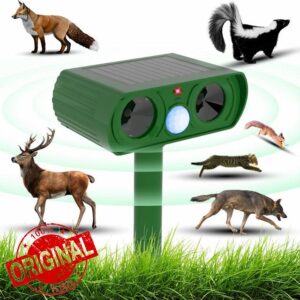 Cat Repellent for Gardens uk with Solar Powered Cat Repellent Ultrasonic PIR Sensor IP54 Waterproof Dog Repellent Outdoor Squirrel Repelle