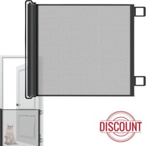 Retractable Dog Gate | Retractable Gate For Babies And Pets | Pet Stair Gates Mesh | Breathable Screen Divider | For Garage