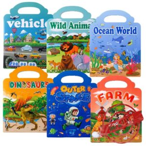 Tinoaly 6pcs Reusable Sticker Book for Kids