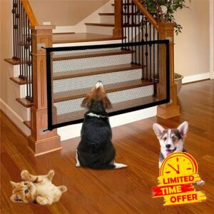 Stair Safety Gate No Drilling VVHFXD Door Safety Gate Extendable Dog Barriers Dog Barrier Divider Door Safety Pet Divider Grille Door Cats Portable