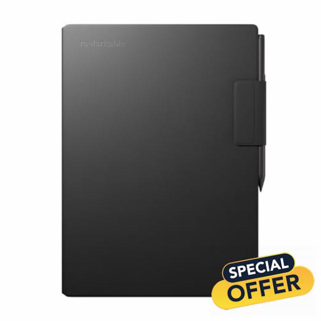eMarkable Paper Pro - Premium Leather Book Folio for your 11.8'' Paper Tablet - Black