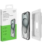 Belkin ScreenForce InvisiGlass iPhone 16 Pro Privacy Screen Protector, scratch-resistant impact p...