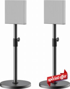 Pair Heavy-Duty Floor Speaker Stands for Sony Bravia Theatre Quad HT-A9M2 Speaker Stands - Height Adjustable Surround Sound Speaker Stand for Sony HT-A9M2 Stands with Cable Management (Stand Only)