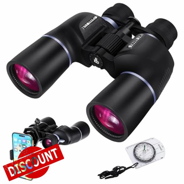 OPTIVORA 10-32x Variable Magnification Zoom Binoculars for Adults High Power with BAK4 Telescope Lens and 60MM Large Objective Lens