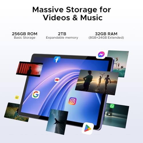 Octa-Core T7280|Widevine L1|5G WIFI|Bluetooth 5.0|GPS Tablets Android - Purple