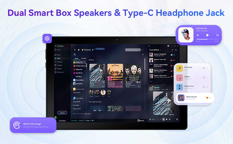 Text reads: 'Huge Capacity and More Space'. Digital storage comparison showing 15GB, 64GB, and 1TB storage options with device screens and interface displays.