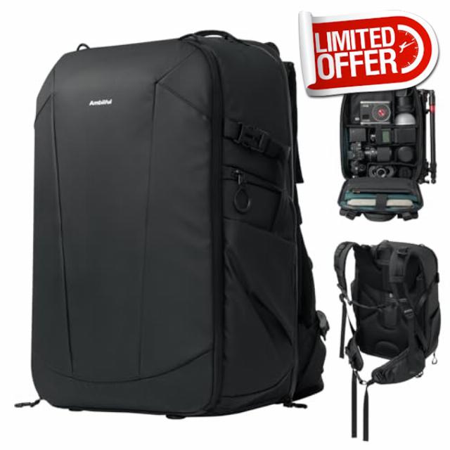 AMBITFUL Large Camera Backpack Bag for DSLR/SLR Mirrorless Camera Ergonomic suspended Professional outdoor photography backpack Waterproof with Tripod Holder&Laptop Compartment