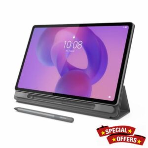 Lenovo Idea Tab Plus - Lightweight Tablet - 12.1″ 2.5K IPS Touchscreen Display - 90Hz - MediaTek Dimensity 6400-8GB Memory - 128GB Storage - Integrated Arm Mali-G57 MC2 Tab Pen & Folio Case