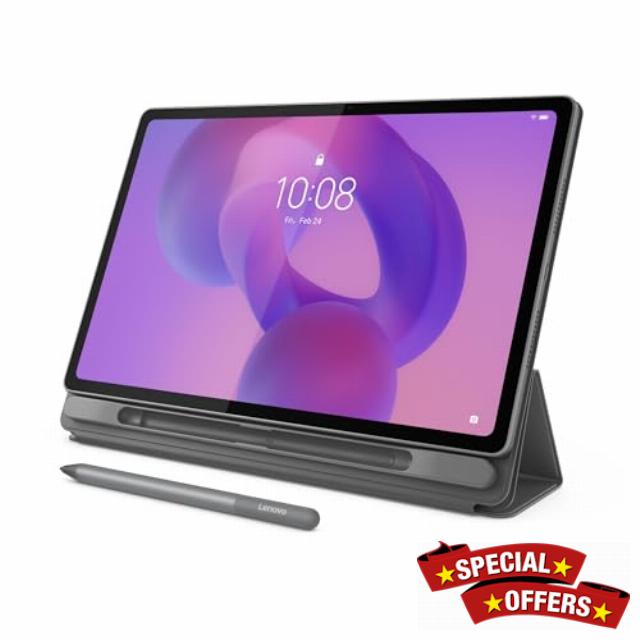 Lenovo Idea Tab Plus - Lightweight Tablet - 12.1″ 2.5K IPS Touchscreen Display - 90Hz - MediaTek Dimensity 6400-8GB Memory - 128GB Storage - Integrated Arm Mali-G57 MC2 Tab Pen & Folio Case
