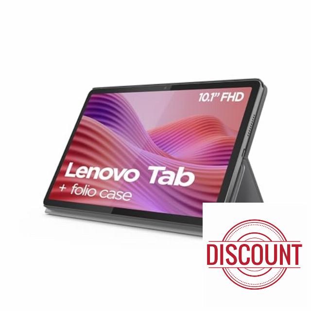 Lenovo Tab Android Tablet | 10.1 inch Full HD Display | MediaTek Helio G85 | 64GB | Wi-Fi 6 | 4GB RAM | Luna Grey + Clear Case