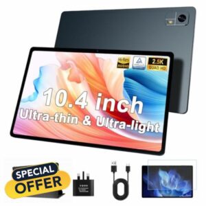 2025 New Android Tablet 10.4 inch Octa-core 2.0 GHz 16GB+128GB 512GB Expansion Ultra-thin Lightweight Tablet 2.5K Display 2.4G&5G WiFi 6 BT5.0 GPS 13MP Camera 4×Stereo Speakers 10000mAh