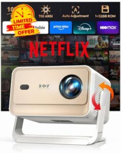 Xgody Netflix Certified Projector Native 1080P 4K Supported 700ANSI