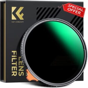 K&F Concept 67mm Variable ND Filter ND2- ND400 Ultra Low Reflection HD Adjustable Fader Neutral Density Lens Filters (Nano-X Series)