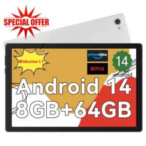 Whitedeer Tablet 10 inch Octa-Core Processor Android 14 Tablet