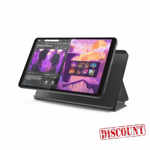 Lenovo Tab One - Lightweight Tablet - up to 12.5 Hours of YouTube Streaming - 8.7" HD Display - 4 GB Memory - 64 GB Storage - MediaTek Helio G85 - Includes Folio Case