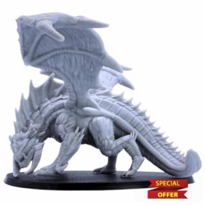 Adamantine Dragon – Fantasy Miniature Figure with 120mm x 92mm Oval Base | 32mm Scale Epic Miniatures | DnD