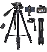 Camera Tripod Stand, LINKCOOL 74 Inch Tall Tripod for Camera Canon Nikon Sony - Lightweight Alumi...