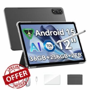 Blackview MEGA2 12 inch Tablet Android 15 Gaming Tablet with SIM Card Slot