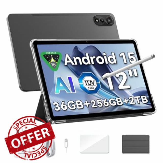 Blackview MEGA2 12 inch Tablet Android 15 Gaming Tablet with SIM Card Slot