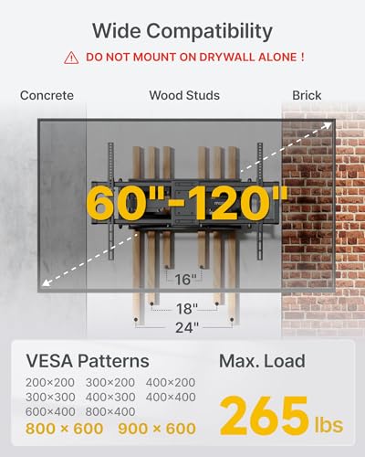 Pre-Assembled & Heavy Duty TV Bracket up to 120 kg