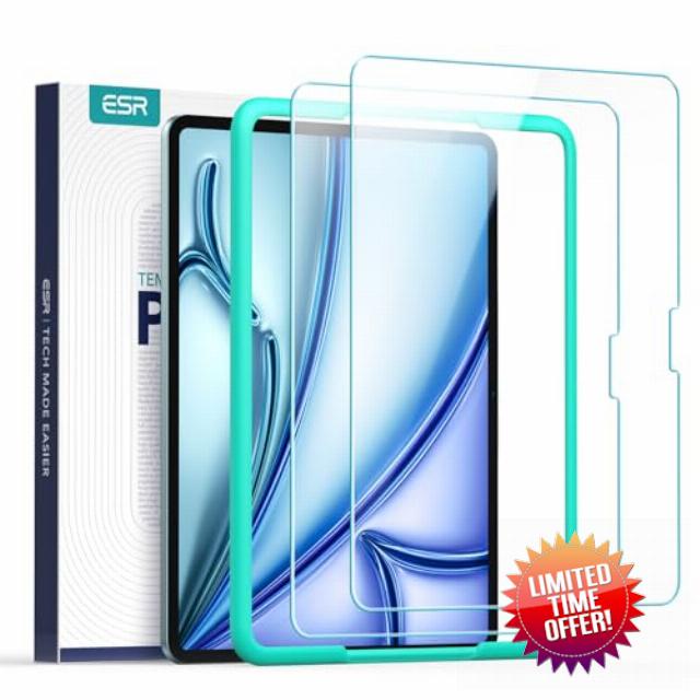 ESR 2 Pack Screen Protector for iPad Air 11 Inch M3/M2 (7th/6th Generation
