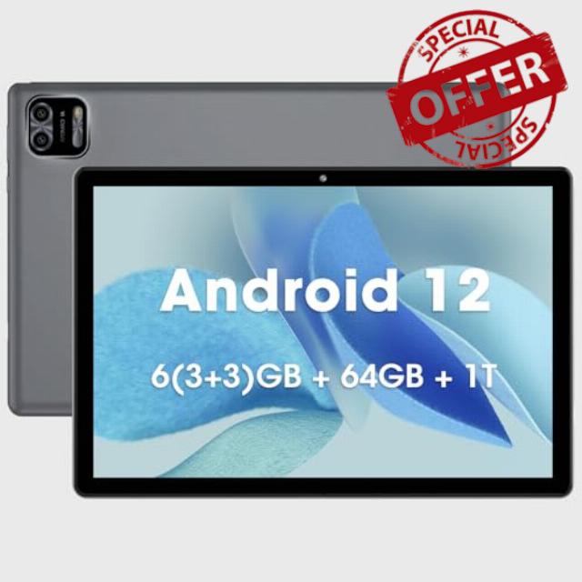 WeTapper Android Tablet 10 inch 3GB RAM 64GB ROM Android 12 Tablets Octa-Core Processor 1280x800 IPS Display Tablet with 2+8MP Camera WiFi Bluetooth 6000mAh Battery