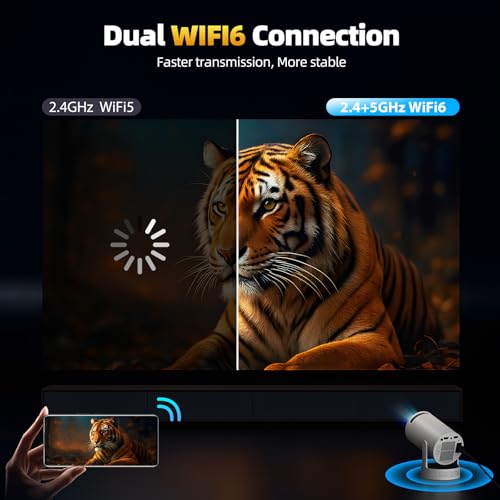 210° Rotatable Portable Projector for Home Cinema/Bedroom/Outdoo