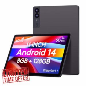 Wainyok 11 Inch Android 14 Tablet: K8 4G LTE 5G WIFI Tableta | 8GB RAM + 128GB ROM (1TB TF) | Octa-Core | Widevine L1