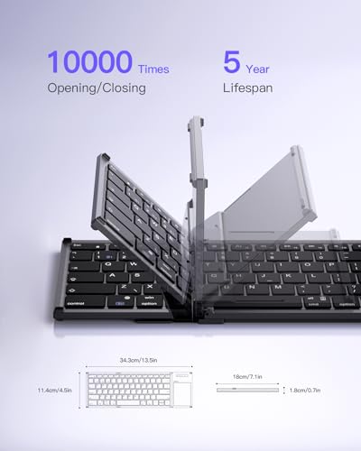 AI Wireless Folding Keyboard with Touchpad
