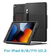 Protective iPad Pro 11 inch case with rotating stand feature, shown with included accessories and striped pattern design
