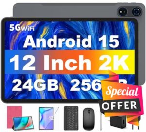 JJGJ 12 Inch Android 14 Tablet