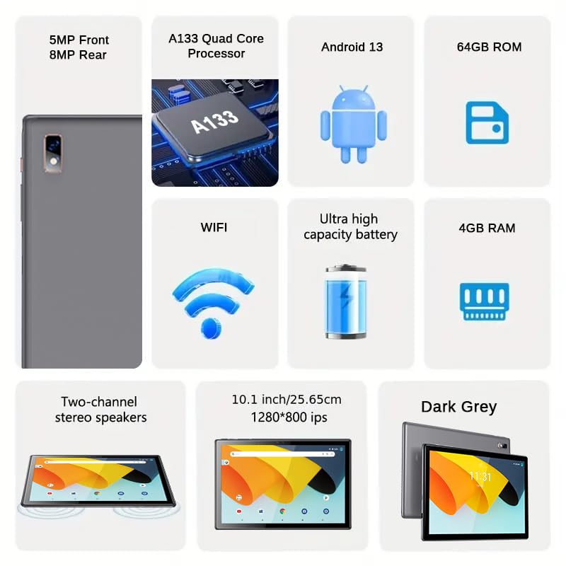 1280x800 IPS FHD Touchscreen 5MP+8MP Camera