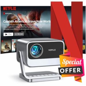 [Netflix Officially & Auto Focus & Keystone] VOPLLS Smart Projector 4K Support with Dolby Audio