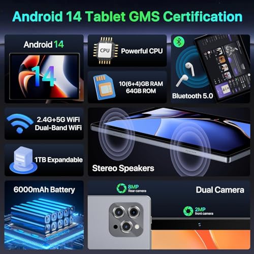 2025 Tablet 10.1 inch Android 14 Tablets