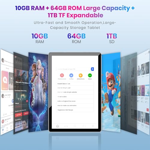 10.1 Inch Tablet with 10GB+64GB 1TB Expand