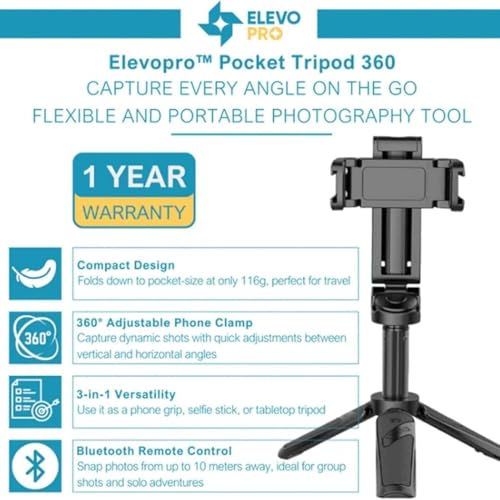 Adjustable Selfie Stick Tripod with Detachable Remote