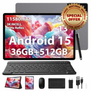 PIXPEAK 3K Tablet 13 Inch & Android 15