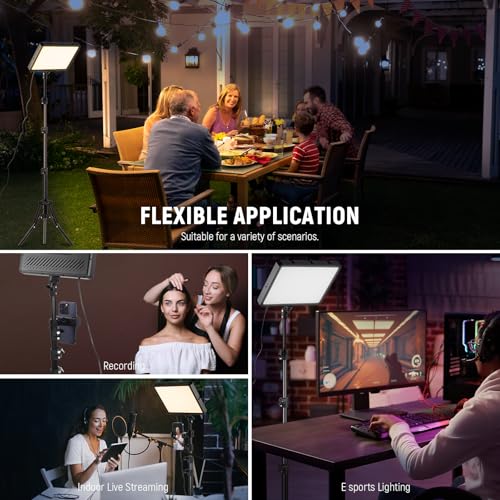 2700-6500K 850Lux Dimmable Plastic Studio Lighting for Photography Filming Recording Live Streaming