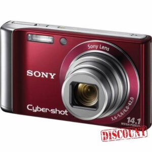 Sony Cybershot DSC-W370 Digital Camera 14.1MP with 7x Wide Angle Zoom with Optical Steady Shot Image Stabilization and 3.0-Inch LCD Red (Renewed)