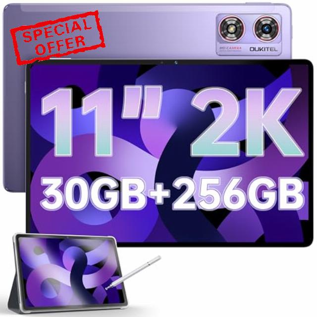 OUKITEL OT8 Tablet 11 Inch - 30GB RAM 256GB ROM Android 13 Tablets 8800mAh