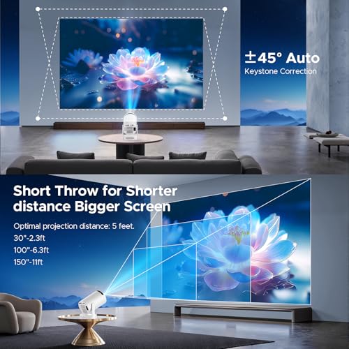 220° Rotation Smart Projector for Home Cinema Bedroom