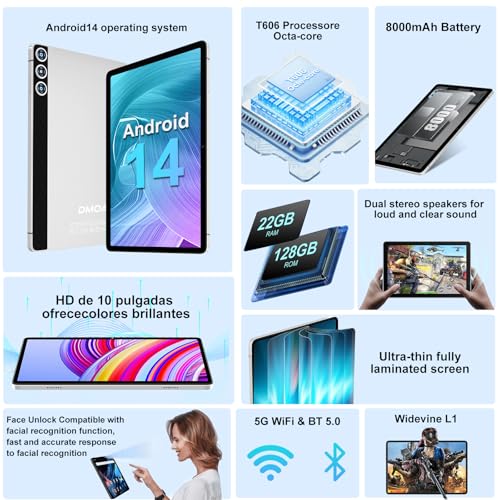 10 Inch With 22GB RAM+128GB ROM (TF 1TB)