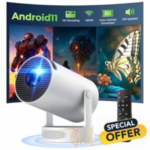 [Built-in Apps & 2025 Upgraded] Mini Projector with WiFi and Bluetooth