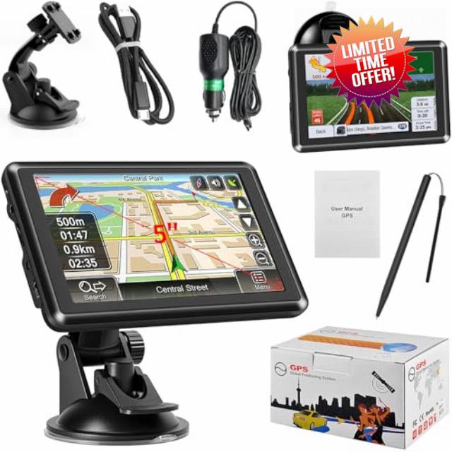 5 Inch GPS Navigator Sat Nav - 2025 Latest UK Map Sat Navs for Cars